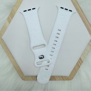 New Floral Design Apple Watch Bands  38mm 40mm 41mm in Snow White